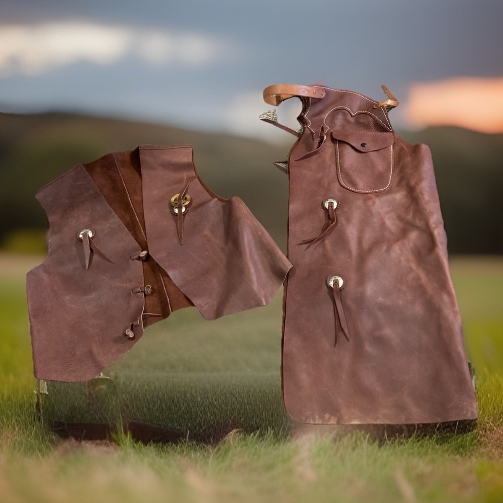 Custom Made‎ Leather Chaps Batwing Chaps Made In USA Baker & Starnes
